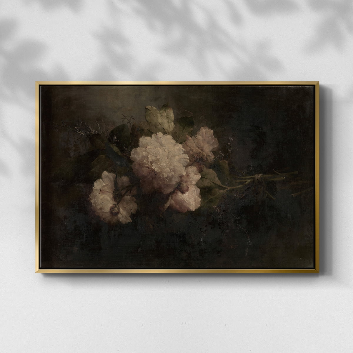 Vintage Botanical Print-XXXIX By Wexford Home Framed in Gold Wood Gallery Wrapped Canvas 17 in. x 25 in.
