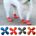 thumbnail image 2 of Ludlz 4PCS Waterproof Dog Boots Shoes Puppy Non Slip Rain Shoes Paw Pet Boots for Snow Rain Day Middle and Small Dogs, 2 of 2