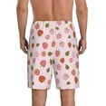 thumbnail image 4 of Lsque Hand Drawn Strawberry Mens Sleep Pajama Shorts,Short Pajama Pants, Cotton Ultra-Soft Knit-Small, 4 of 9