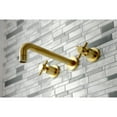 thumbnail image 3 of Kingston Brass KS8027DX Concord Two-Handle 3-Hole Wall Mount Roman Tub Faucet in Brushed Brass, 3 of 9