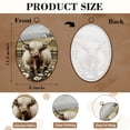 thumbnail image 3 of Canvas Wall Art Farmhouse Rustic Chrysanthemum Animal Artwork Highland Cow Daisies Oval Framed Canvas Prints Vintage Wall Hanging Decor for Office Kitchen Bathroom Gifts For Women 8.6"x11.4", 3 of 7