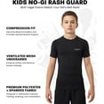 thumbnail image 2 of Exxact Sports Kids BJJ Rash Guard Short Sleeve, Ranked No Gi Jiu Jitsu Compression Shirt for Boys & Girls for MMA, Wrestling - (Black, YS), 2 of 7