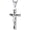 steel, variant on Men's Crucifix Cross Necklace - Stainless Steel Jesus Pendant with Wheat Chain, Religious Faith Jewelry for Men