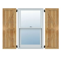 32 1/4"W x 62"H TimberCraft Six 5 3/8" Boards Framed Board-n-Batten Shutters w/Z-Bar, Rough Sawn Western Red Cedar (Per Pair)