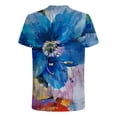 thumbnail image 5 of EQWLJWE Hauts à Col en V pour Femmes T-Shirt Décontracté à Manches Courtes Imprimé Col Rond Blouse Hauts d'Été pour Femmes 2023, 5 of 5