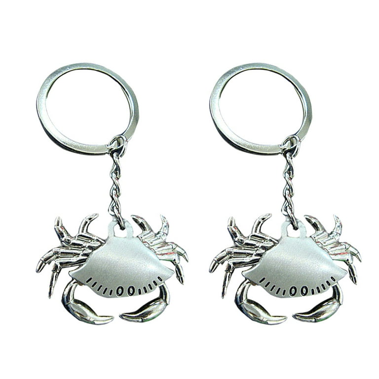 NUOLUX Keychain Crab Key Animal Pendant Ocean Ring Sea Inspirational Charm  Message Ornament Chain Fish Lover Gifts Keychains 