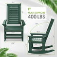 thumbnail image 2 of Oversized HDPE Outdoor Rocking Chair With High Back for Outside Indoor Support 400 lbs,Forest（Set of 4）, 2 of 8
