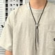 thumbnail image 3 of Cadena de camisa vintage con cabeza de vaca ajustable, collar de cuero con cuerda y cuello de polo sólido, corbata Bolo, 3 of 6