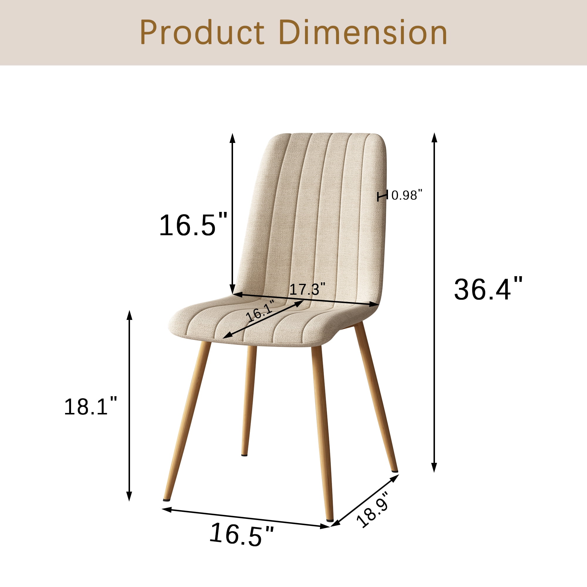 Dining Chairs Set of 4, Modern Style Dining Kitchen Room Upholstered Side Chairs