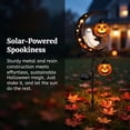 thumbnail image 4 of Solar Ghost & Pumpkin Moon Garden Stake Light, Halloween Outdoor Waterproof LED Yard Decoration with Crescent Moon, Hanging Jack-o'-Lantern Lantern for Garden, Patio, Walkway, Porch (Ghost), 4 of 5