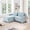 Sky Blue, variant on Modern Sofas Modern Fabric Loveseat Sofa Couch for Living Room, Upholstered Large Size Deep Seat 2-Seat Sofa with 4 Pillows ,Gray Chenille,Rustic Sofas