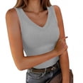 thumbnail image 7 of Diufon Ribbed Tank Tops for Women Summer Casual Sleeveless V Neck Knit Camisole Solid Color Basic Slim Tanks, 7 of 7