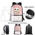 thumbnail image 6 of HUIACONG Pink Polka Dot Cat Kids Backpack for Back to School Ergonomic Adjustable Straps Water Resistant Large Capacity for Students 6‑18 Daily Use, 6 of 6