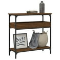 thumbnail image 1 of vidaXL Console Table with Shelf Brown Oak 29.5"x11.4"x29.5" Engineered Wood, 1 of 6