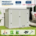 thumbnail image 6 of ECOPATIO Horizontal Storage Shed, 41 Cu.Ft. Outdoor Resin Trash Can Storage, Weather Resistance, Storage Box with Floor Included for Garden Tools, Lawn Mowers, Garbage Cans, Patio Use, Grey, 6 of 7