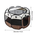 thumbnail image 4 of Portable Foldable Pet Cat Dog Cage Exercise Play Tent Mesh Cover Indoor/Outdoor Use Coffee, 4 of 4