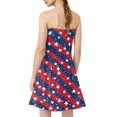 thumbnail image 3 of Women's Patriotic Bandeau Dress, Sleeveless Summer Casual Dress with Allover Flag Print, Comfortable Holiday Wear for Outdoor Celebrations,Watermelon Red 2XL, 3 of 4