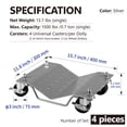 thumbnail image 2 of LoLado Tire Car Wheel Dolly Dollies Skate Auto Repair Slide Capacity 4Pcs /6000lbs, 2 of 6