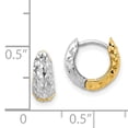 thumbnail image 3 of 14K Two-tone Textured Hoop Earrings TL1140, 3 of 3