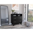 thumbnail image 2 of TUHOME Portanova Two Drawer Dresser - Black  Engineered Wood, 2 of 3