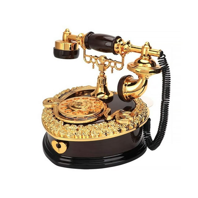 Retro Telephone Box Jewelry Box Musical Box Heart Shape Ornament Box Antique Phone Music Box For Home Decoration