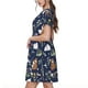 thumbnail image 2 of Easygdp Animals And Wildflowers para Vestido Transpirable de Mujer, Vestido Suelto de Manga Corta con Pliegues y Bolsillos para el Verano, 2 of 5