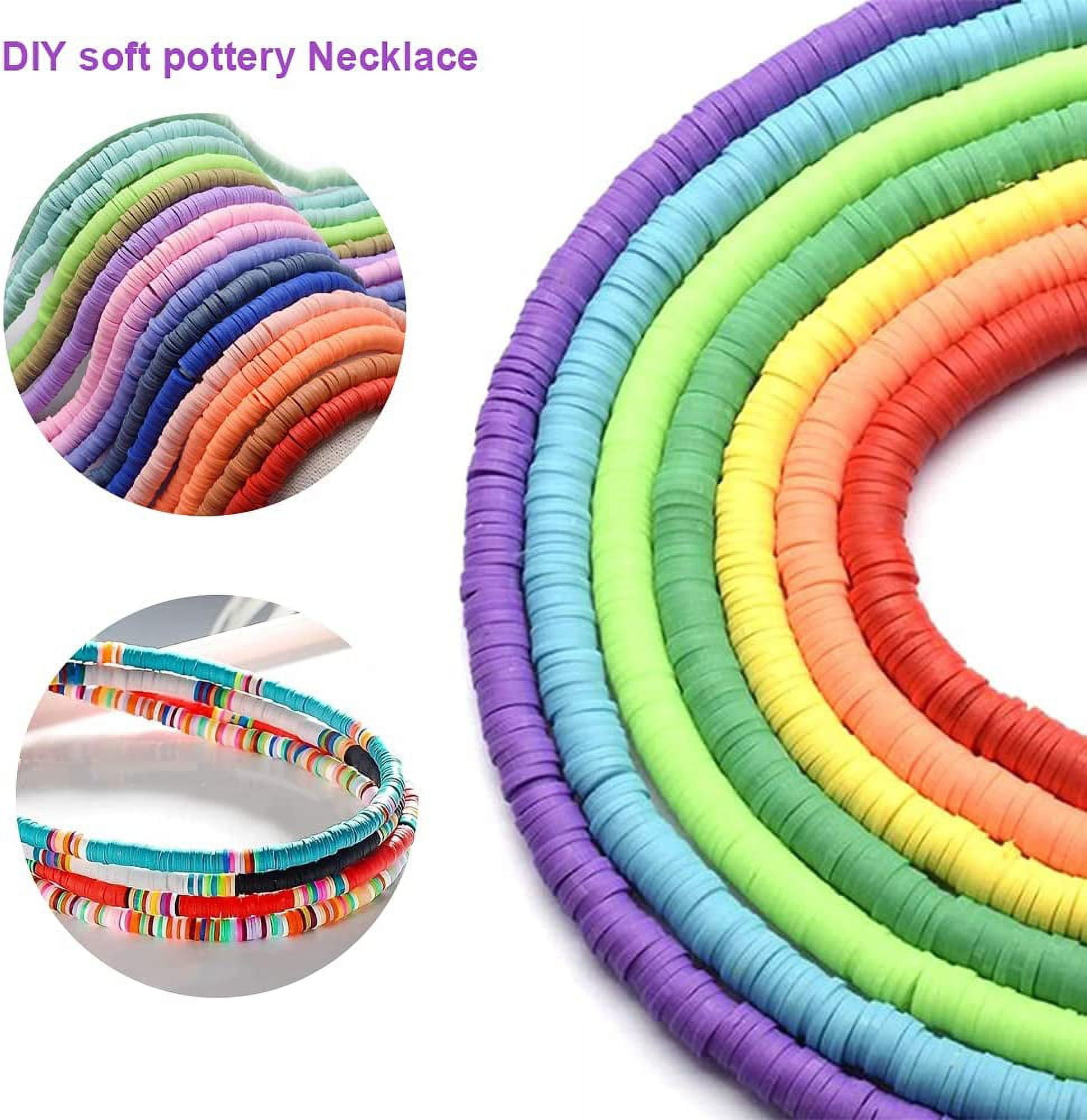  5000 Pcs Clay Heishi Beads for Bracelets, Flat Round Clay  Spacer Beads with 600 Pcs Letter Beads, Pendants, Clay Beads for DIY  Jewelry Making Bracelets Necklace Earring Kit, 24 Colors 6mm 