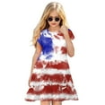 thumbnail image 2 of Baby Girl Dress Fourth Of July Independent Day Star Stripes Prints Short Sleeves Party Princess Dress Summer Dress,Size 3 Years-4 Years, 2 of 5