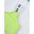 thumbnail image 3 of Doomiva Sports Bra for Girls Letter Elastic Straps Bikini Crop Top Athletic Camisole Shirts Fluorescent Green 16, 3 of 4