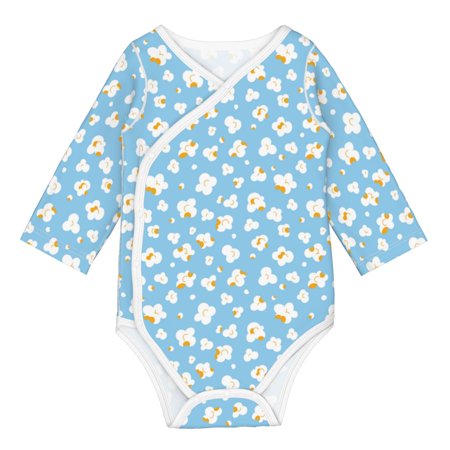 

Matuu Blue Popcorn for Baby Long-Sleeve Bodysuit Soft Cotton Comfortable and Breathable Perfect for Newborns and Infants