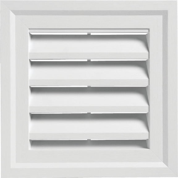 Alcoa Home Exteriors Square Gable Vent SQGV1414 - Adjustable Vinyl - 14" x 14", White — Residential Use, Standard Application