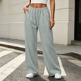 thumbnail image 2 of Ozmmyan Womens Wide Leg Sweatpants Drawstring Elastic Waist Jogger Pants Casual Loose Fit Athletic Lounge Trousers with Pockets, 2 of 7