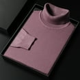 thumbnail image 5 of QTBIUQ Sweater Men Long Sleeve Pullover Turtleneck Knit Base Shirt Warm Solid Pullover Sweater Purple, 5 of 6