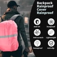 thumbnail image 6 of Unique Bargains Reflective Waterproof Backpack Rain Cover Pink, 6 of 6