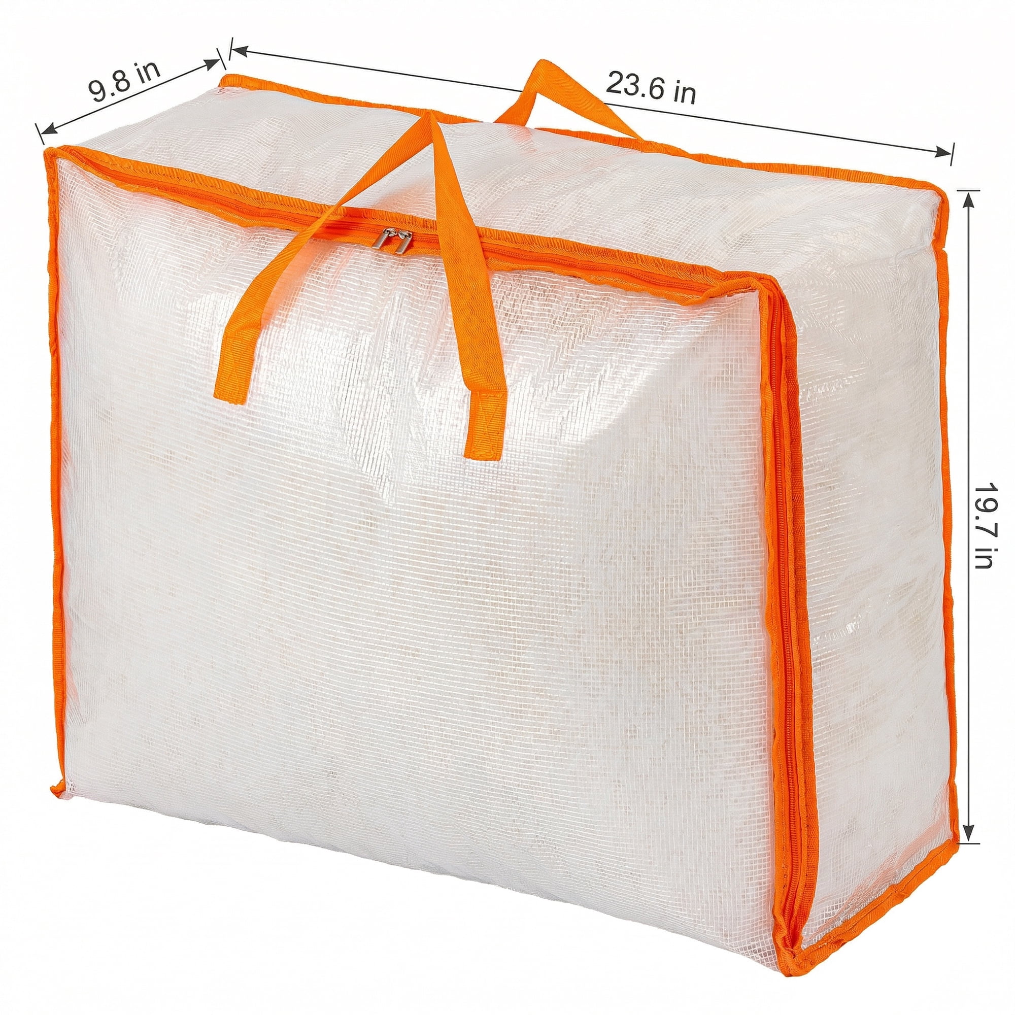 Unique Bargains Storage Bags with Handles for Organizing Clothing Orange 23.6"x9.8"19.7"