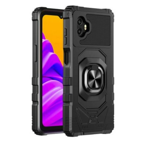 For Samsung Galaxy XCover7 Pro G766 Robotic Ring Kickstand Phone Case - Black