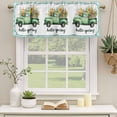 thumbnail image 3 of Hello Spring Valances for Windows, Decorative Rod Pocket Window Valance Curtains, Easter Flowers Green Truck Floral Blue Plaid Short Curtain Drapes for Kitchen/Living Room, 2 Panels, 60" W x 18" L, 3 of 8