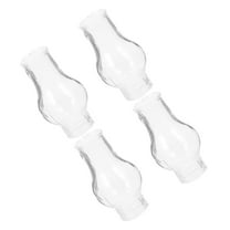 MERRYHAPY Glass Oil Lamp Chimney Transparent Glass 4pcs