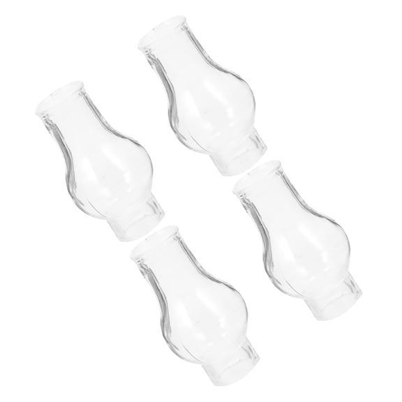 MERRYHAPY Glass Oil Lamp Chimney Transparent Glass 4pcs