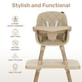 thumbnail image 3 of Dream On Me Luna 4-in-1 Convertible Baby High Chair in Beige, Transforms into Booster, Toddler Seat & Table Set, Adjustable and Removable Tray Portable High Chair, 3 of 14