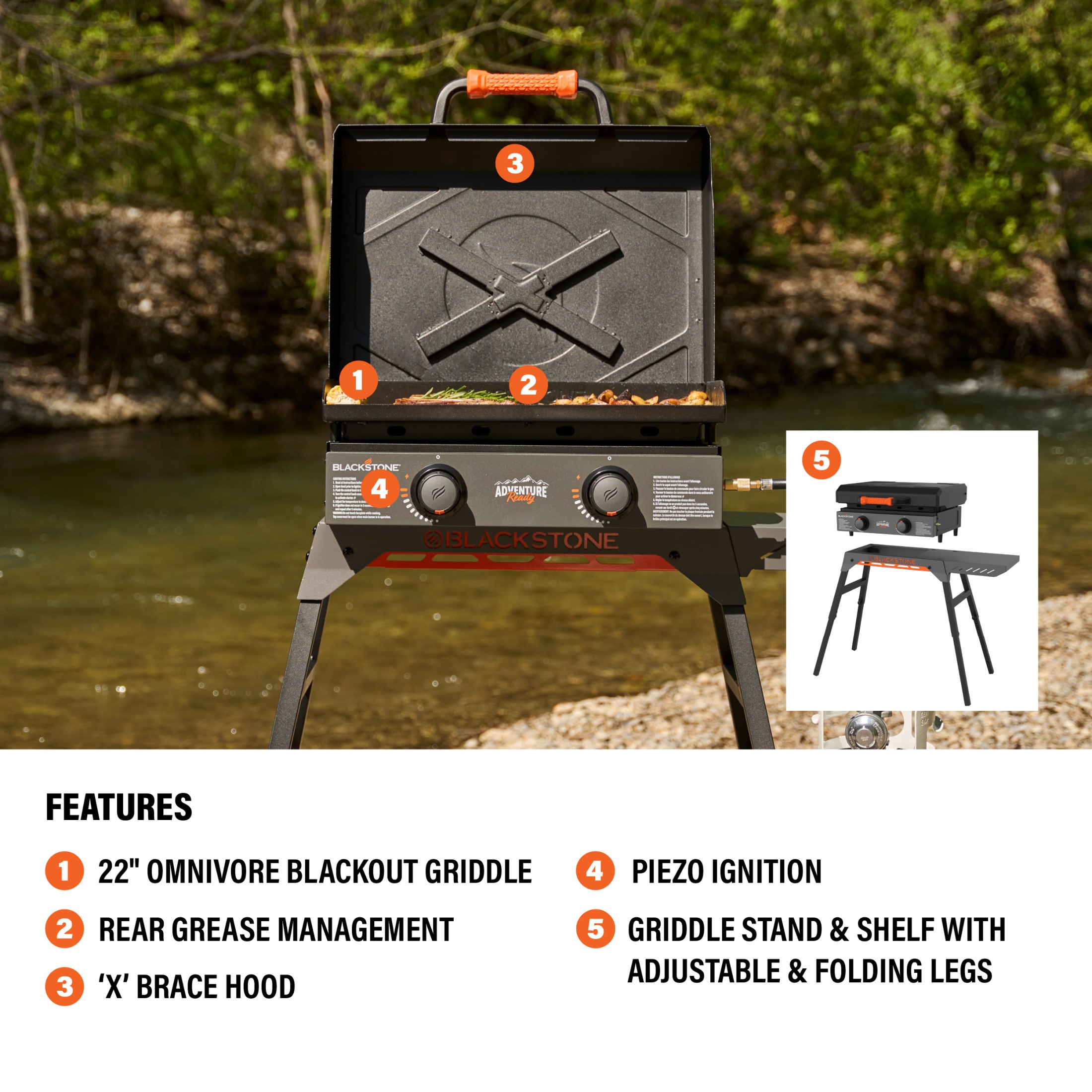 Blackstone Adventure Ready 22-Inch 2-Burner Griddle with Stand photo 4