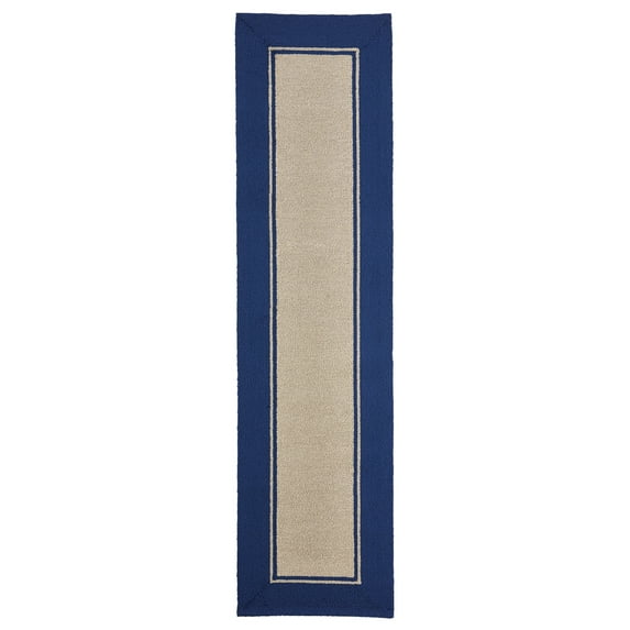 Liora Manne Napoli Border Blue Indoor/Outdoor Runner Rug 24" x 8'