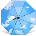 thumbnail image 2 of Folding Travel Umbrella Windproof Strong - 8 Ribs Uv Protection Umbrella Black, 2 of 5