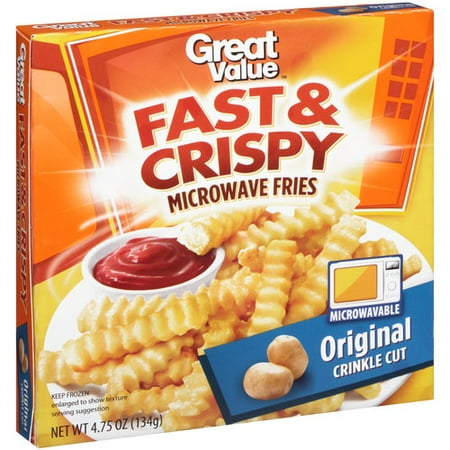 Great Value Fast Crispy Original Crinkle Cut Microwave Fries 4 75 Oz