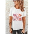thumbnail image 4 of Women's White Checkered Valentine's Heart Printed Crewneck T-Shirt - [ZhiHiMeRi] | (US 8-10)M, 4 of 6