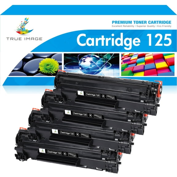 True Image 4-Pack Compatible Toner Cartridge for Canon 125 LBP6000 MF3010 Printer(Black)
