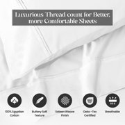 Superior Egyptian Cotton 1200 TC Eco-Friendly Sheet Set, Queen, White