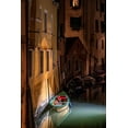 thumbnail image 2 of Jaynes Gallery 17x24 Black Ornate Wood Framed with Double Matting Museum Art Print Titled - Europe-Italy-Venice-Wooden boat and reflections on still canal at night, 2 of 4