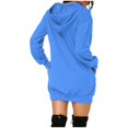 thumbnail image 3 of New Dresses Fall,Rutainlusire Womens Dresses Women's Fashion Solid Color Hooded Pullover Pocket Thin Guards Dress Hooded Dress, 3 of 5