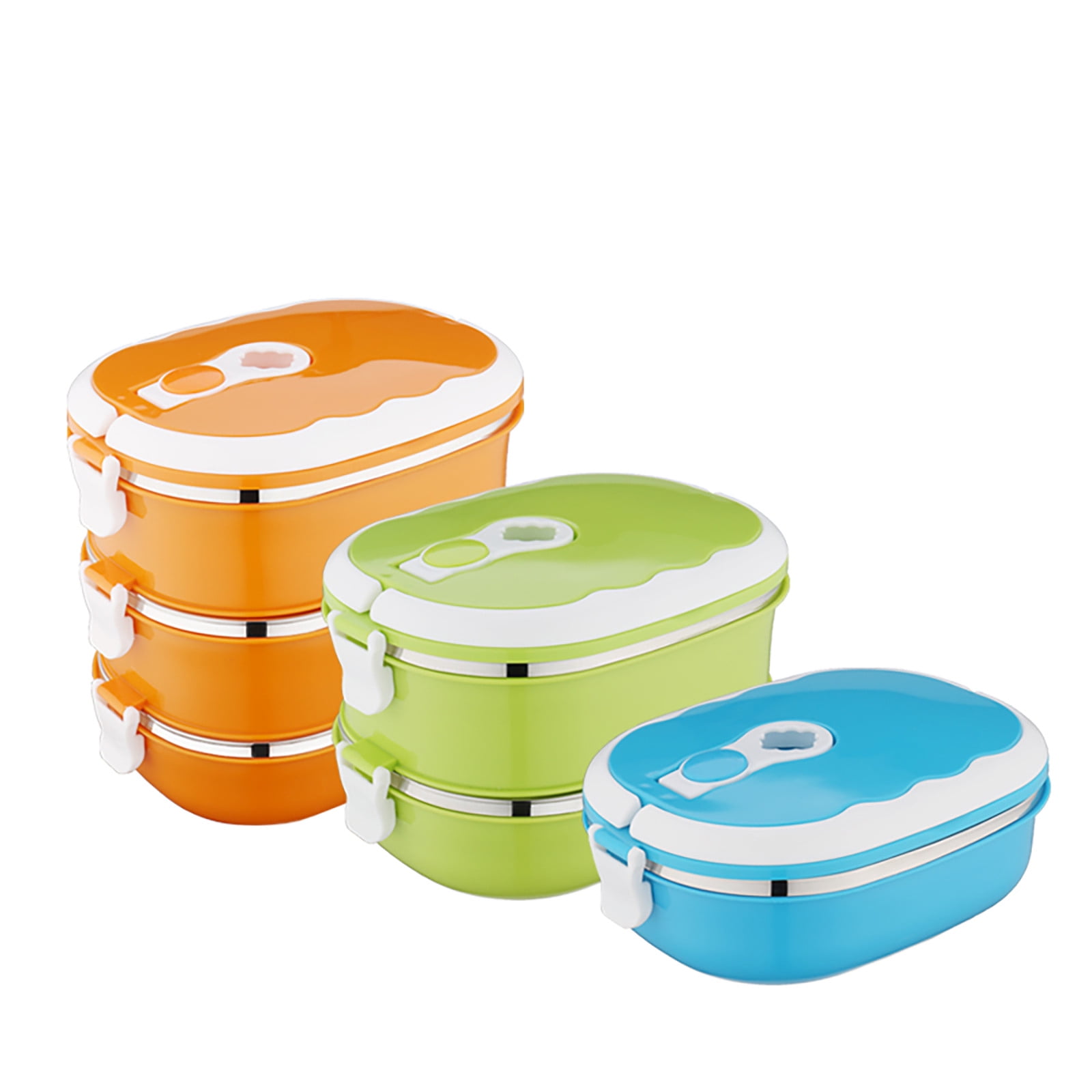 XMMSWDLA Adult Lunch Box Orange Lunch Box2-Layer 1800ml Rectangular Food  Lunch Box Stainless Steel Lunch Box Lunch Box Food Storage Box Children'S  Lunch Box Hot Food Cute Bento Box 
